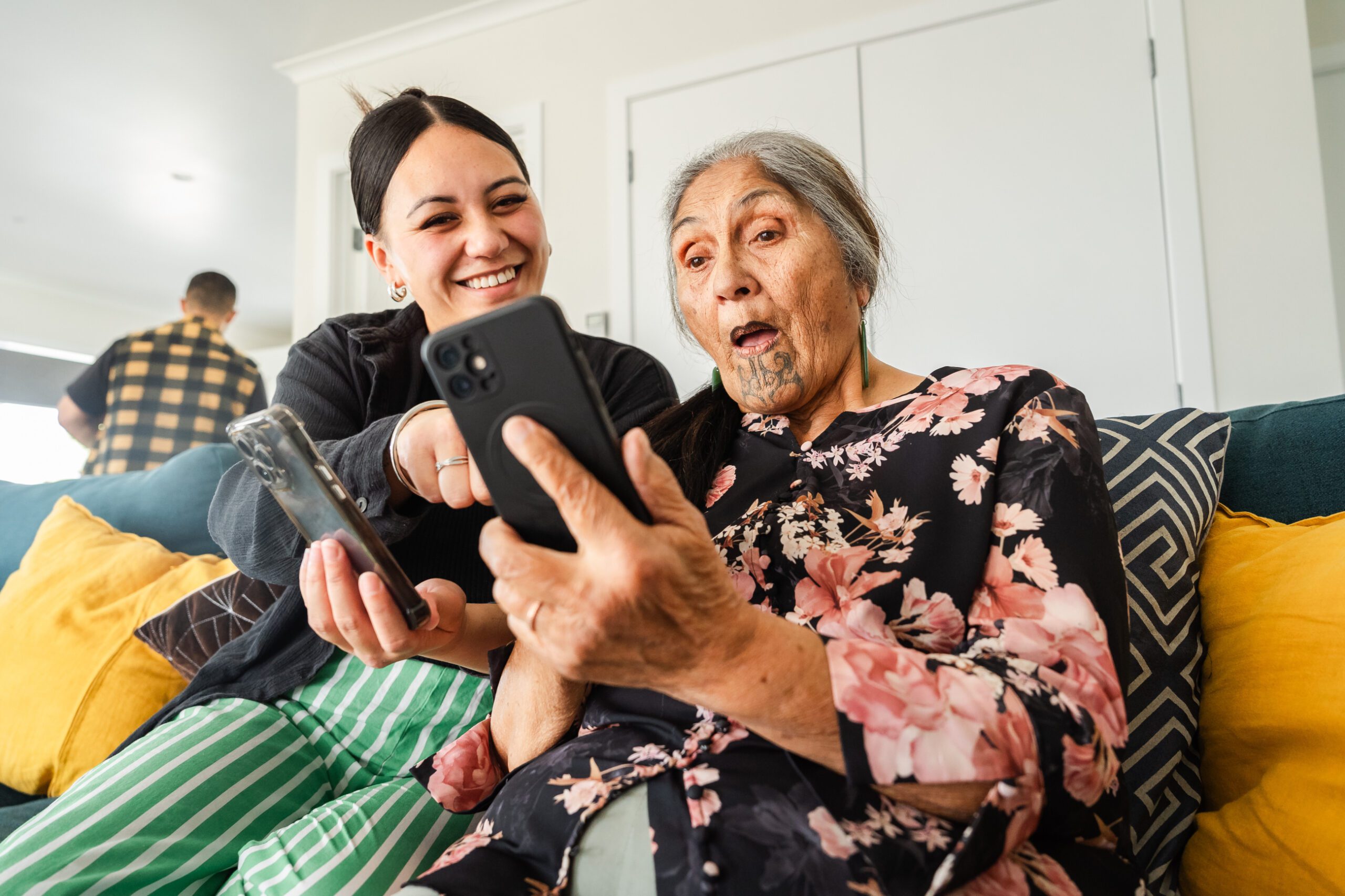 With gran – check your device